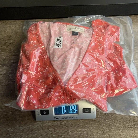 Universal Thread Red Floral Summer Midi Dress M Ruched Pockets Cottagecore Boho - Picture 11 of 11